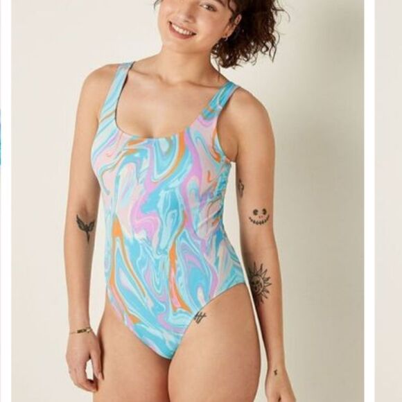 Pink by Victoria's Secret multicolored one-piece swimsuit size small - Picture 1 of 11